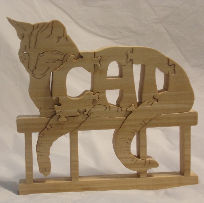 Unique Wood Cat Puzzles and Gifts For Sale