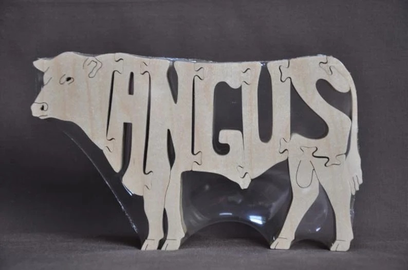 Wood Angus (cow) Puzzles For Sale