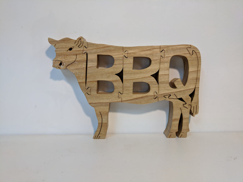 Wood BBQ cow Puzzles For Sale