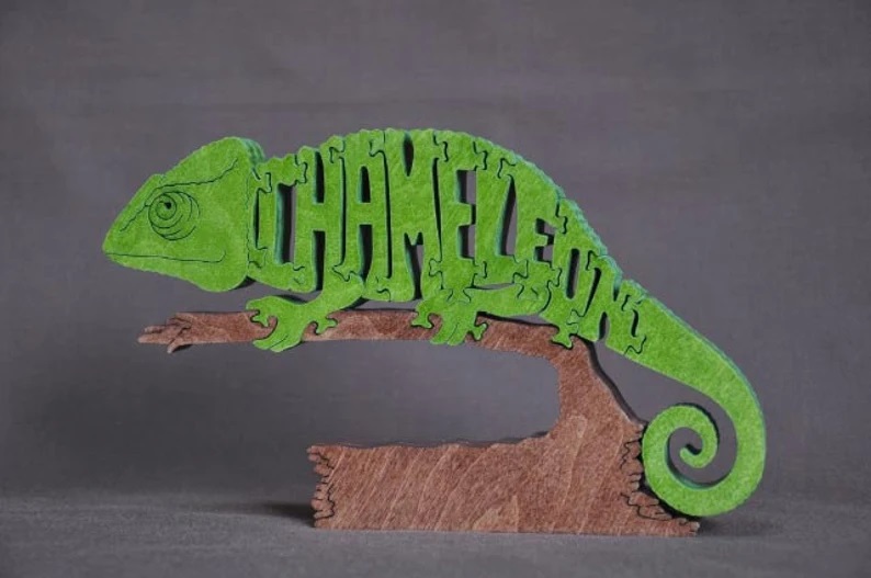 Wood Chameleon Puzzles For Sale