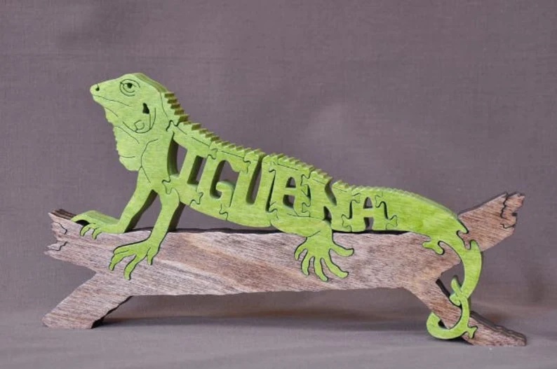 Wood Iguana Puzzles For Sale