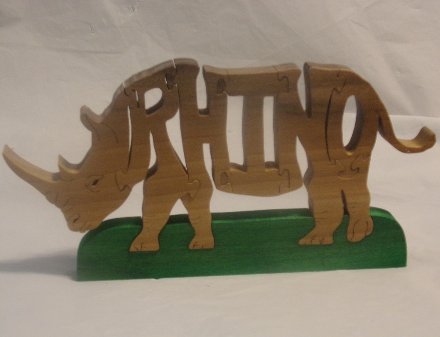 Wood Rhino Puzzles For Sale
