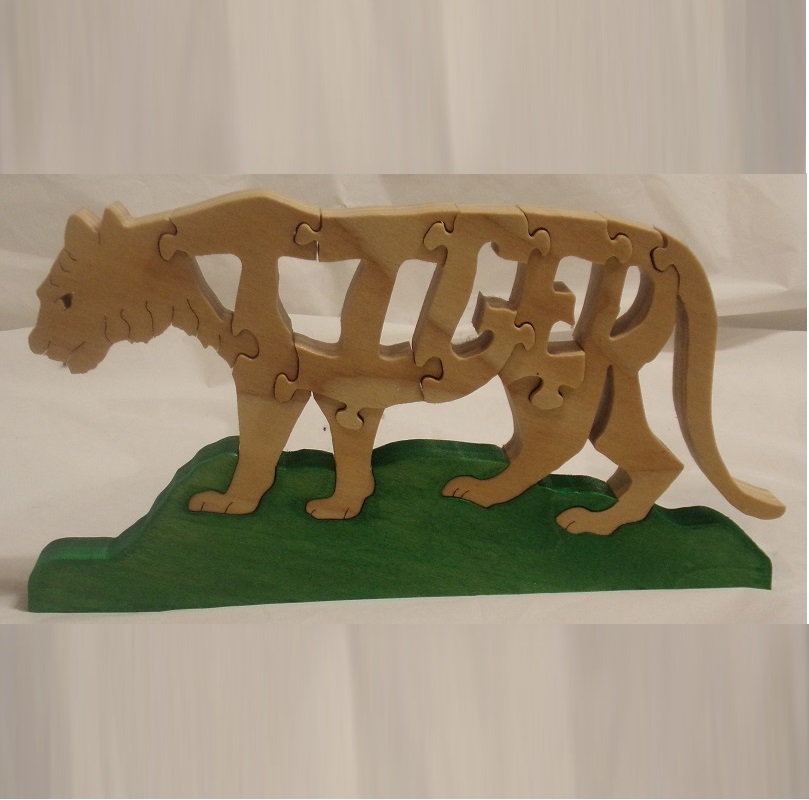 Wood Tiger Puzzle For Sale