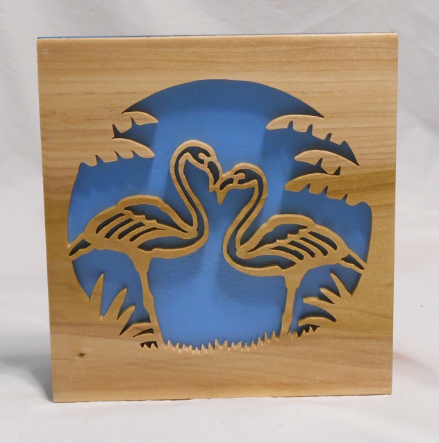 Wood Flamingos Art work For Sale