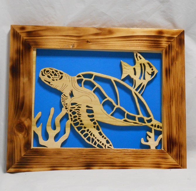 Wood Sea Turtle Art work For Sale