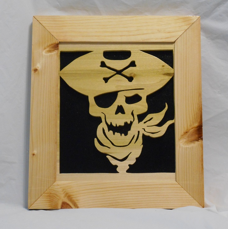 Wood Pirate Skull Art work For Sale