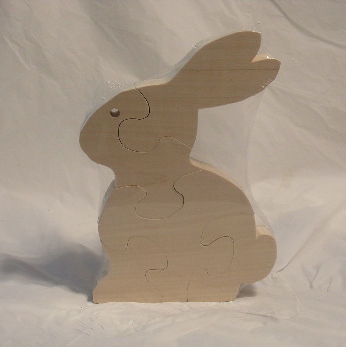 Children's Hand Made Wood Puzzles | Bunny Puzzle Art Project For Sale