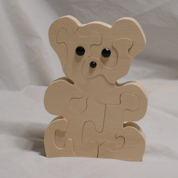 Children's Hand Made Wood Puzzles | Teddy Bear Puzzle Art Project For Sale