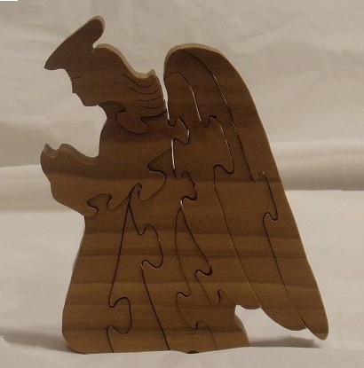 Children's Hand Made Wood Christmas Puzzles | Angel Puzzle Art Project For Sale