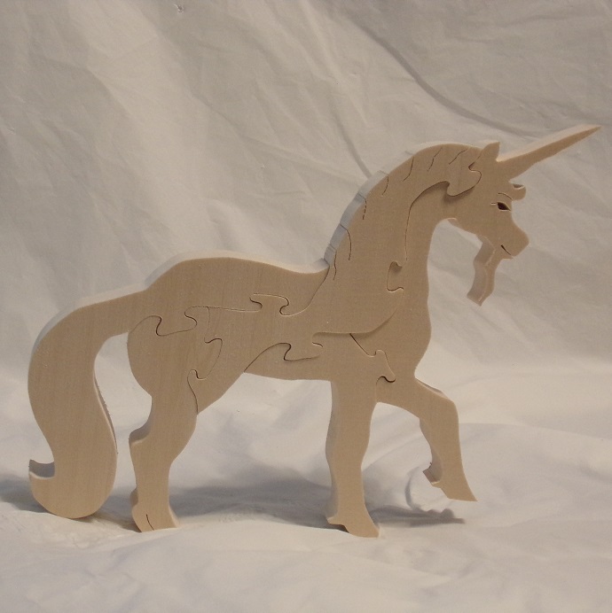 Children's Hand Made Wood Puzzles | Unicorn Puzzle Art Project For Sale