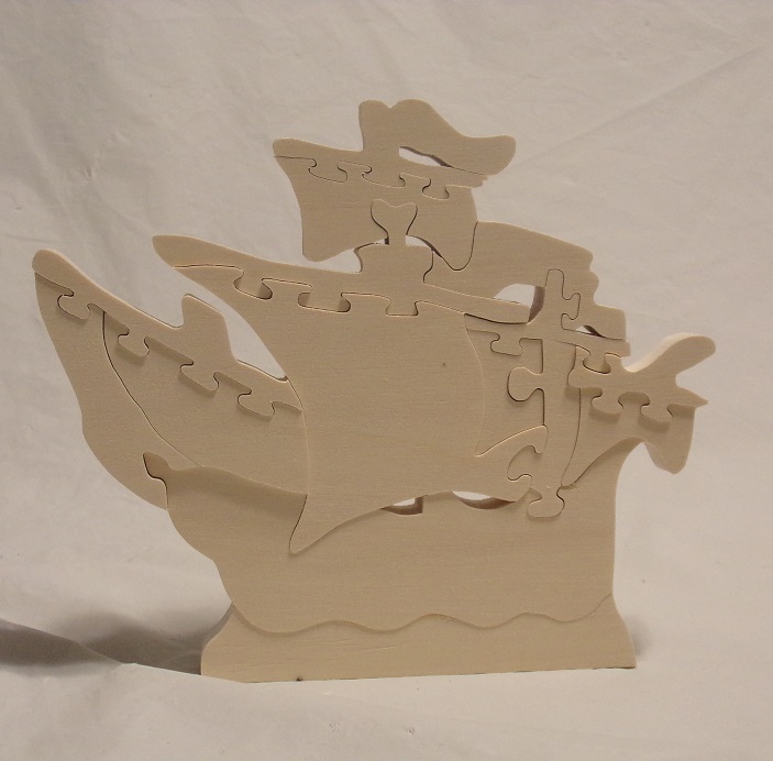 Childrens Pirate Ship Puzzle Art Project For Sale