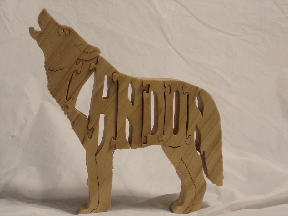 Custom Wood Howling Wolf Puzzles For Sale