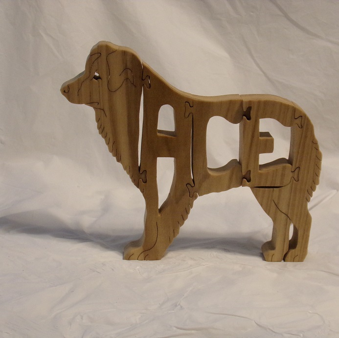 German Shepherd Dog Art Jigsaw Puzzle Custom Name Wood Puzzle