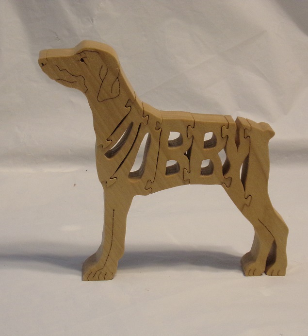 Custom Name Doberman Wood Puzzles and gifts For Sale