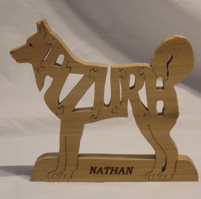 Custom Name Husky Wood Puzzles and gifts For Sale