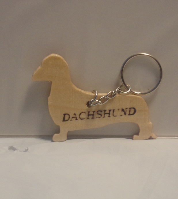 Dachshund Wooden Key Fobs For Sale