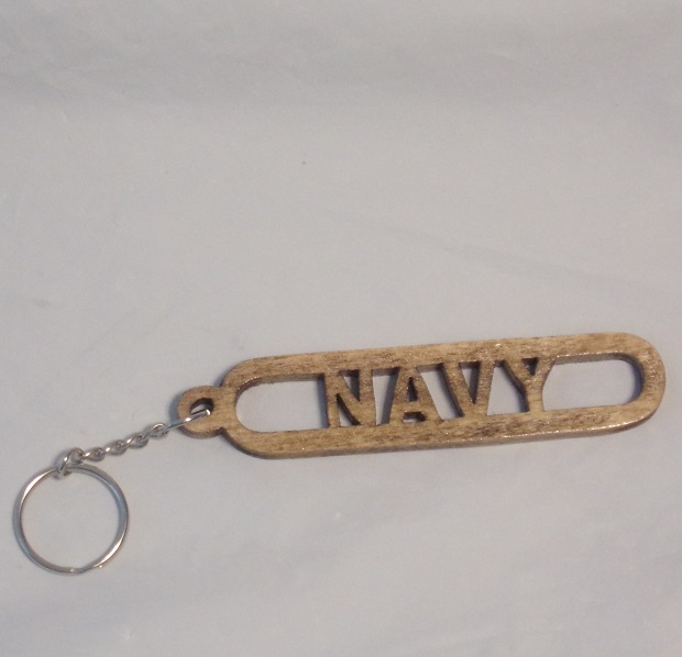 Navy Wooden Key Fobs For Sale