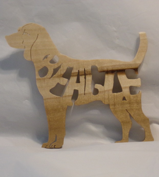 Hand Crafted Wood Beagle Magnet For Sale