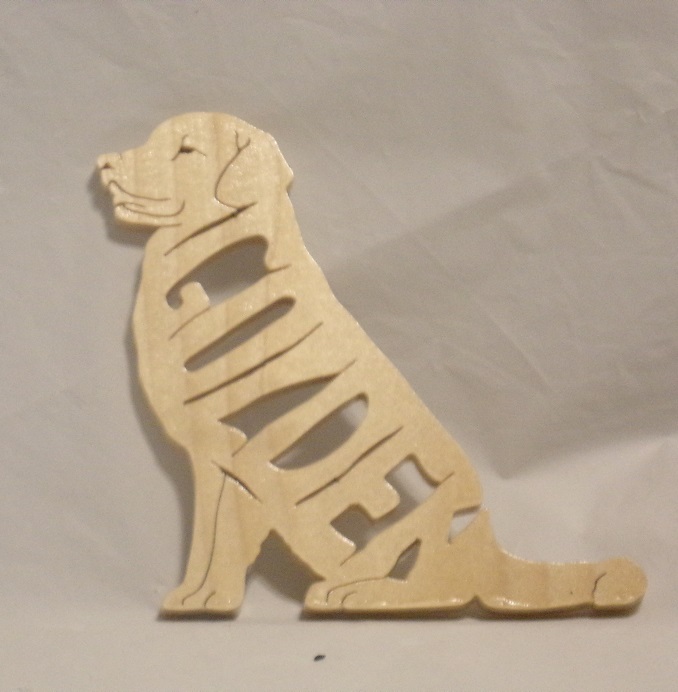 Hand Crafted Wood Golden (Retriever) Magnet For Sale