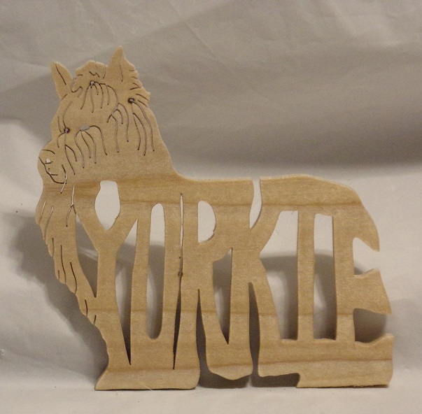 Hand Crafted Wood Yorkie Magnet For Sale