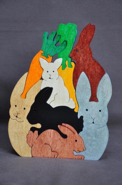 Wood Bunnies Puzzles For Sale