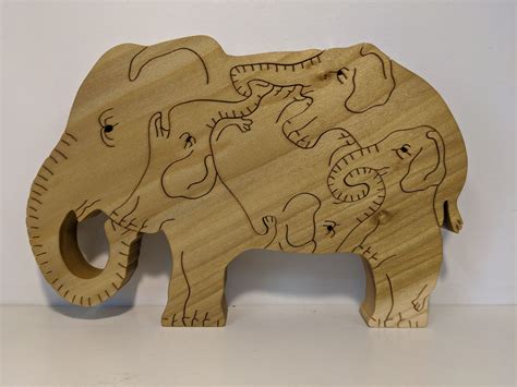 Wood Elephant Puzzles For Sale