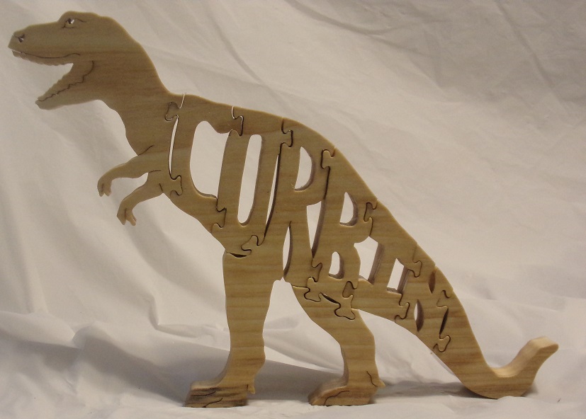 Custom Name T-Rex Dinosaur Wood Puzzles and gifts For Sale