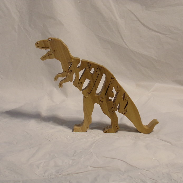 Custom Name T-Rex Dinosaur Wood Puzzles For Sale