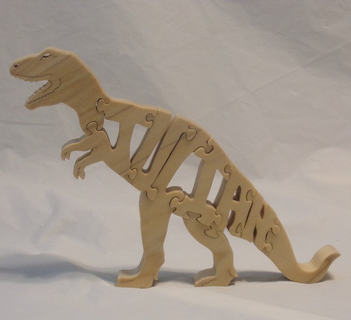 Custom Name T-Rex Dinosaur Wood Puzzles and gifts For Sale