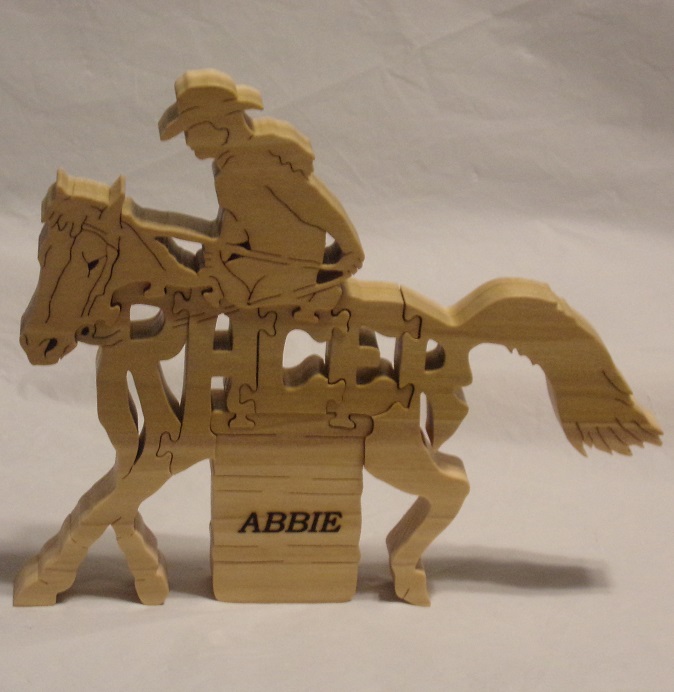 Wood Barrel Racer Horse Puzzles For Sale
