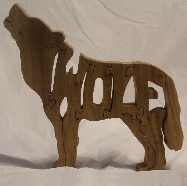 Wood Wolf Puzzle For Sale