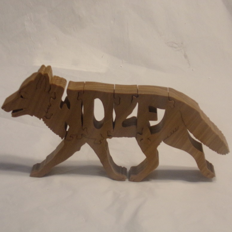 Wood Wolf Puzzle For Sale