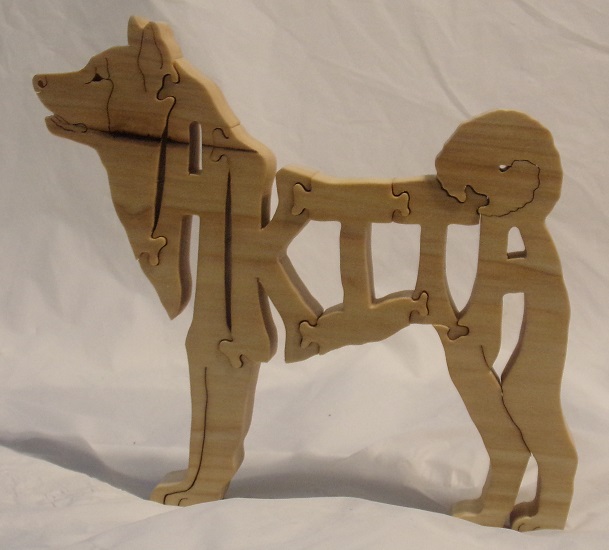 Wood Akita Puzzle For Sale