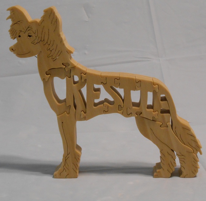 Wood Crestie (Chinese Crested) Puzzle For Sale