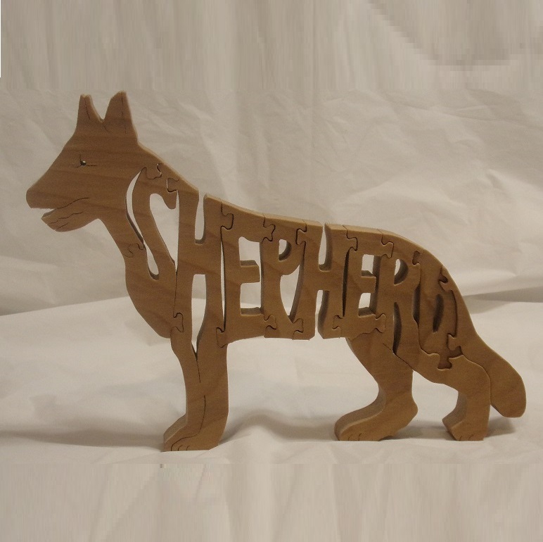 Wood German shepherd Puzzle For Sale