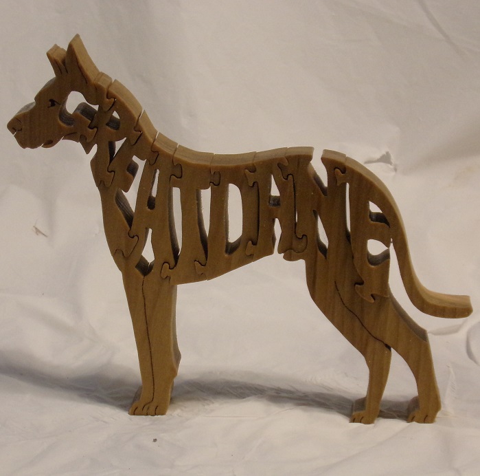 Wood Great Dane (Cropped) Puzzle For Sale