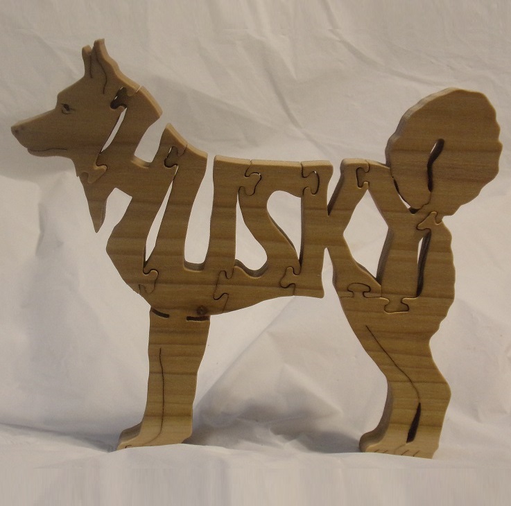 Wood Husky Puzzle For Sale