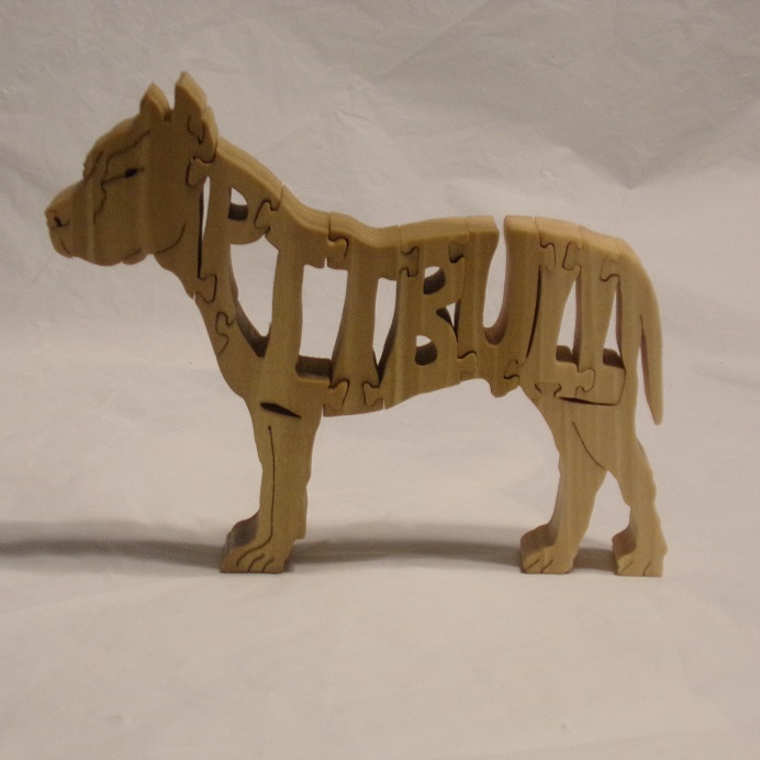Wood Pitbull Puzzle For Sale