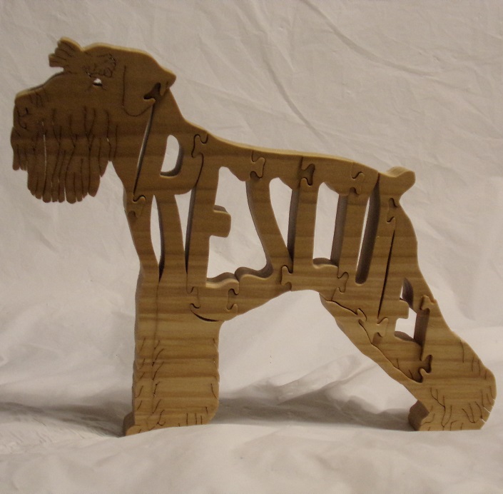 Rescue Schnauzer Dog Wood Puzzle and gifts For Sale
