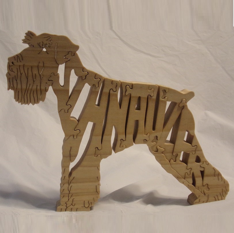 Wood Schnauzer Dog Puzzle and gifts For Sale