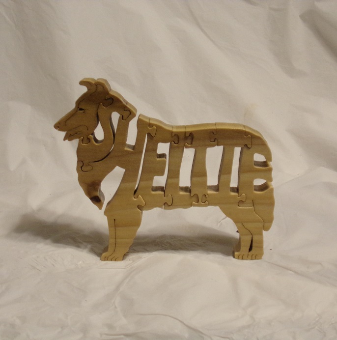 Wood Sheltie Dog Puzzles For Sale