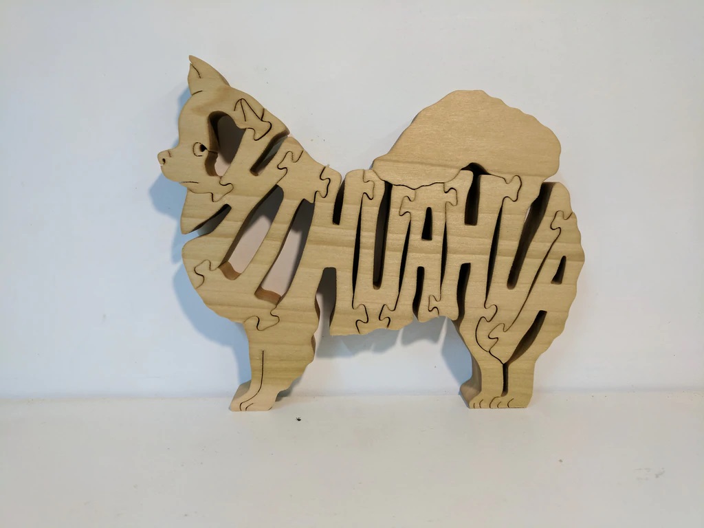 Wood Chihuahua (Long Hair) Puzzles For Sale