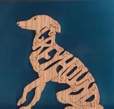 Wood Greyhound (Sitting) Puzzle For Sale