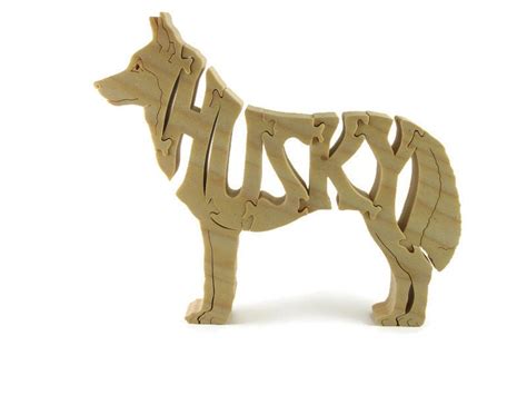Wood Husky (Tail Down) Puzzle For Sale