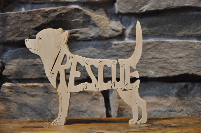 Wood Rescue Chihuahua Puzzle For Sale