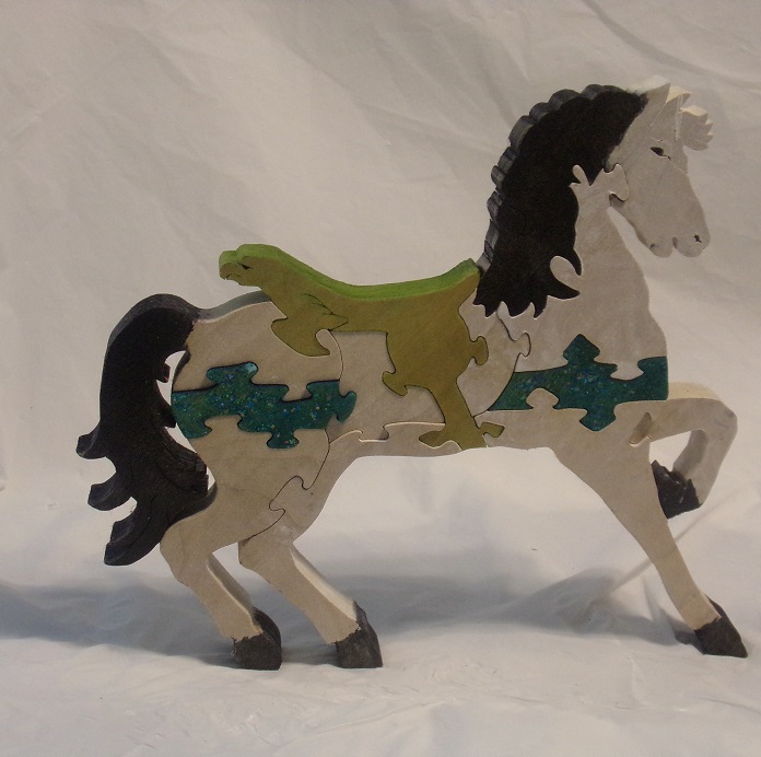Wood Carousel Horse Puzzle For Sale