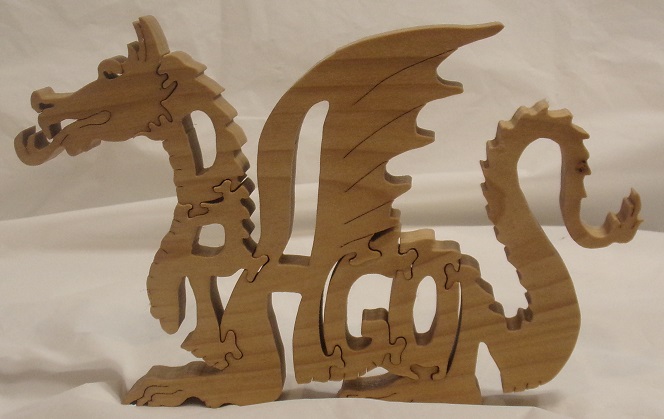 Hand Crafted Wood Puzzles | Dragon Puzzle Art Project For Sale