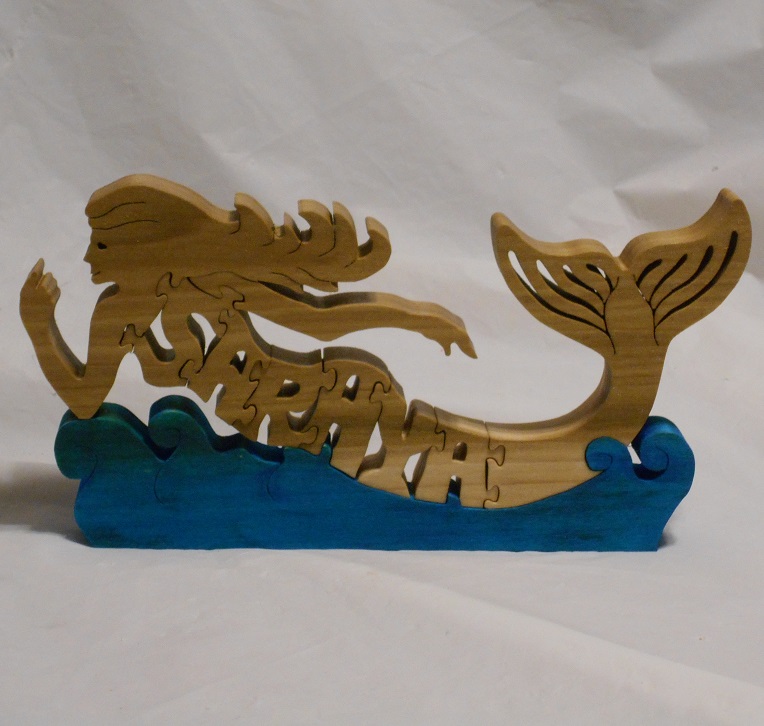 Custom Name Wood Mermaid Puzzles and gifts For Sale