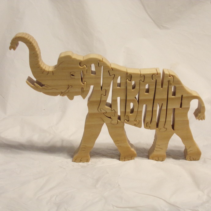 Wood Alabama Elephant Puzzles For Sale