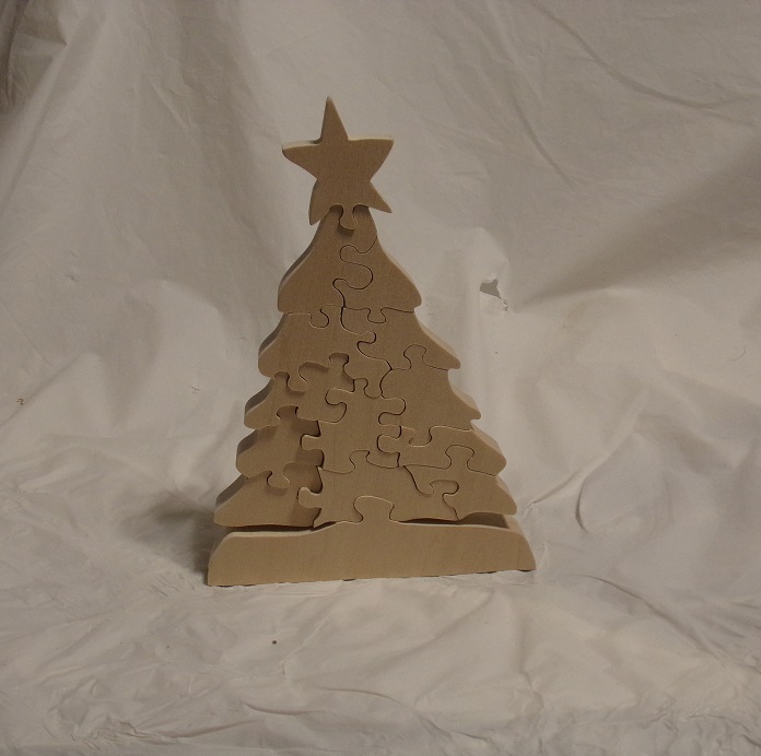 Wooden Christmas Tree Puzzles and Ornaments  For Sale